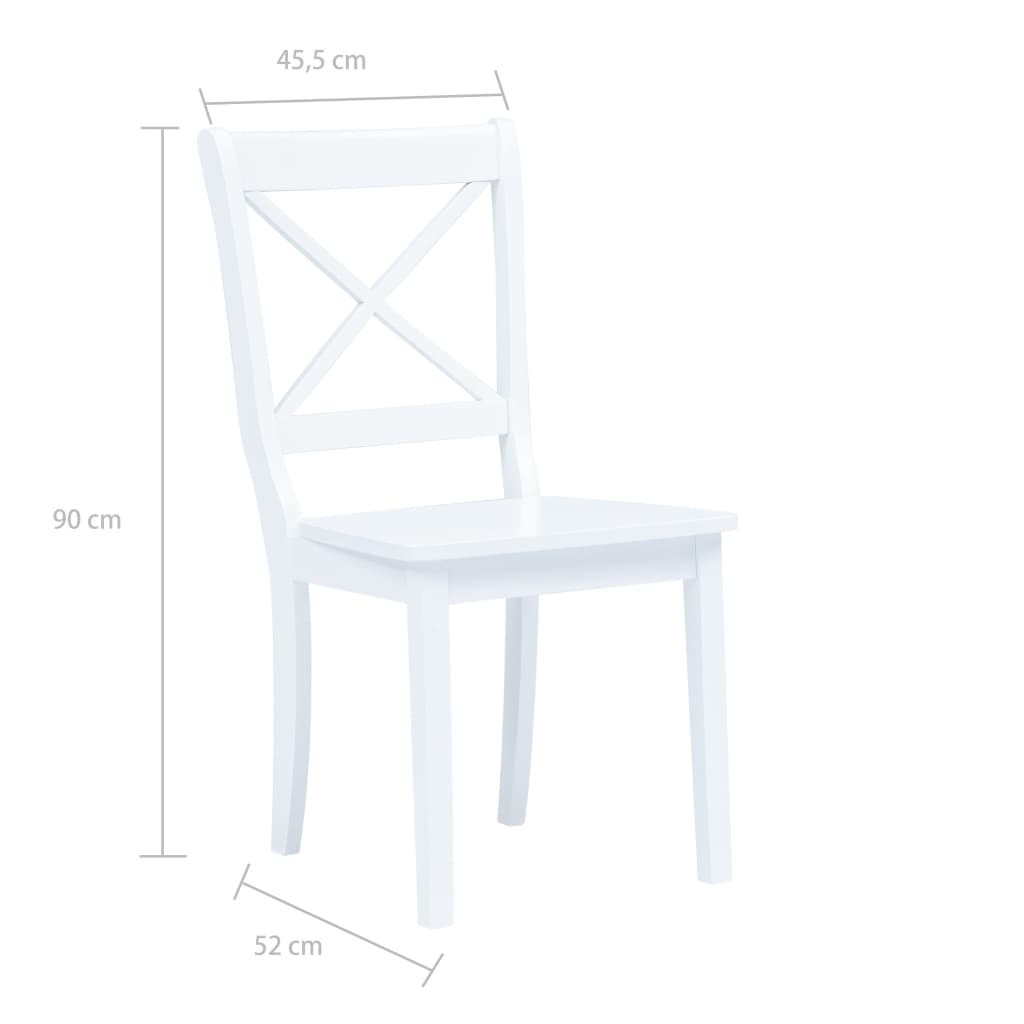 Dining Chairs 6 Pcs Solid Rubber Wood