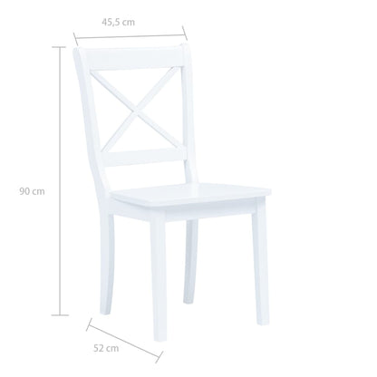 Dining Chairs 6 Pcs Solid Rubber Wood
