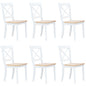 Dining Chairs 6 Pcs Solid Rubber Wood