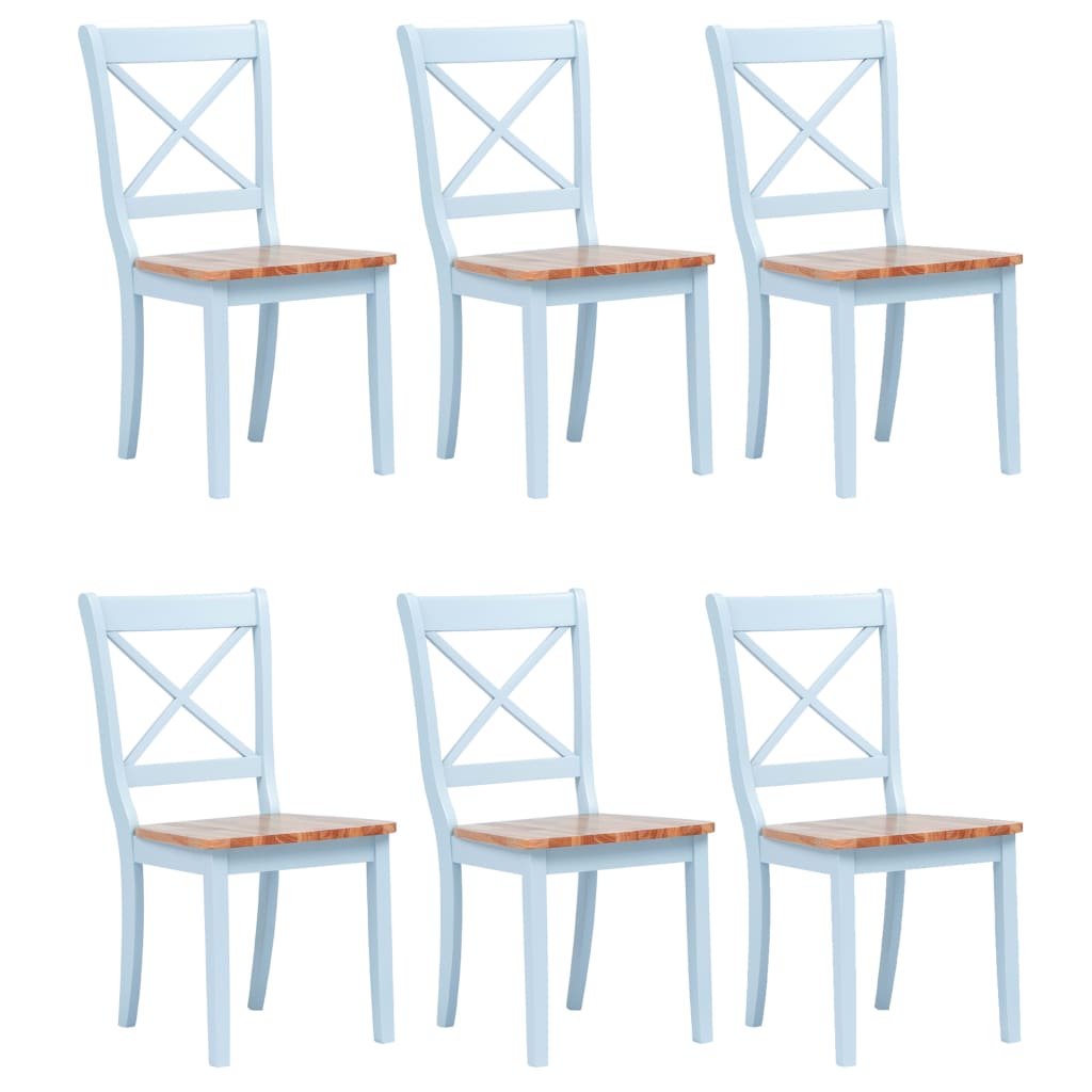 Dining Chairs 6 Pcs Solid Rubber Wood