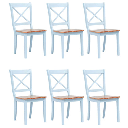Dining Chairs 6 Pcs Solid Rubber Wood