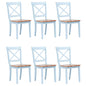 Dining Chairs 6 Pcs Solid Rubber Wood