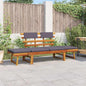 Garden Bench With Cushions 2-In-1 190 Cm Solid Acacia Wood