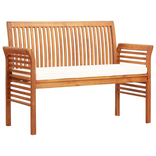 2-Seater Garden Bench With Cushion Solid Acacia Wood