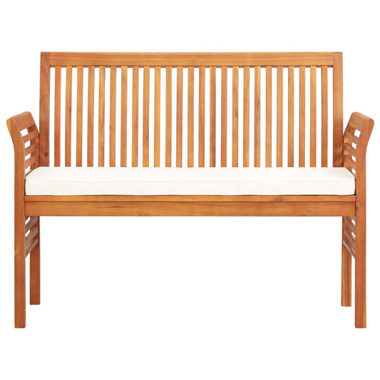2-Seater Garden Bench With Cushion Solid Acacia Wood