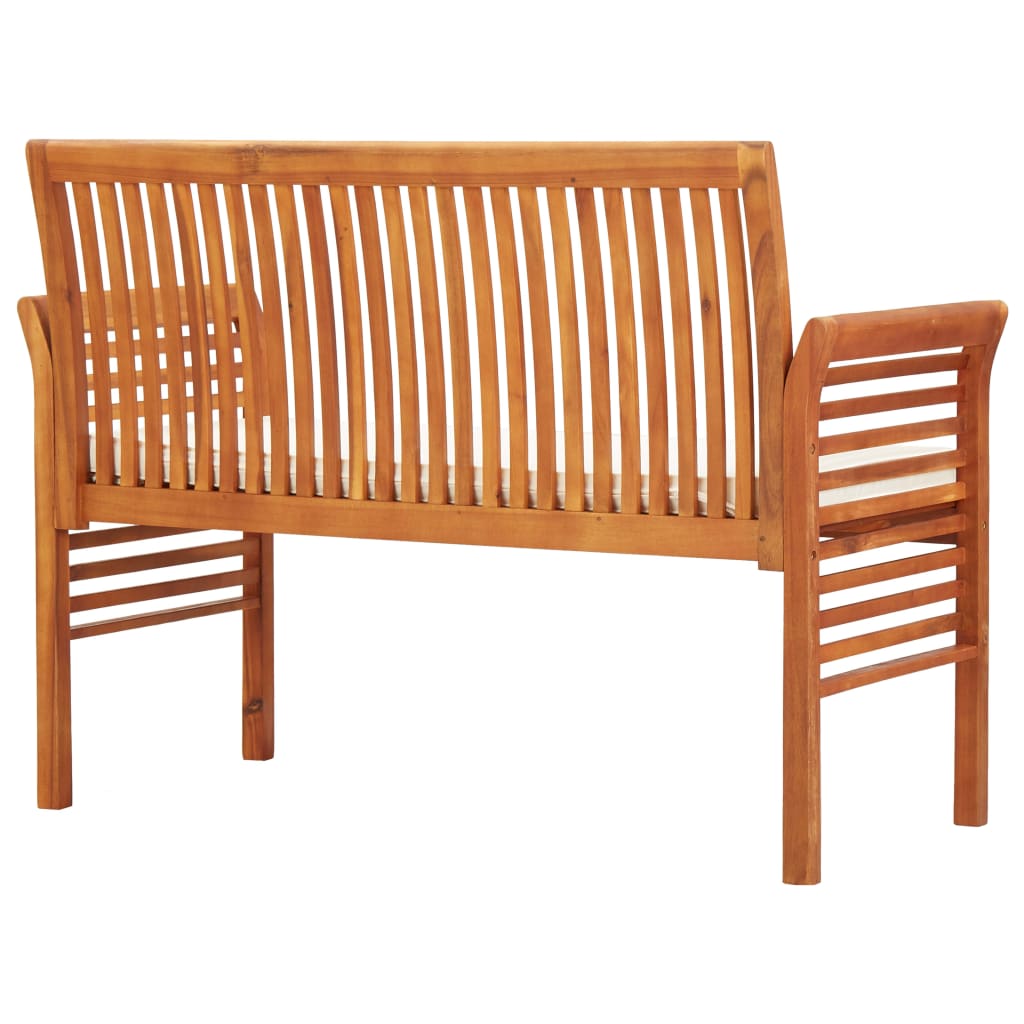 2-Seater Garden Bench With Cushion Solid Acacia Wood