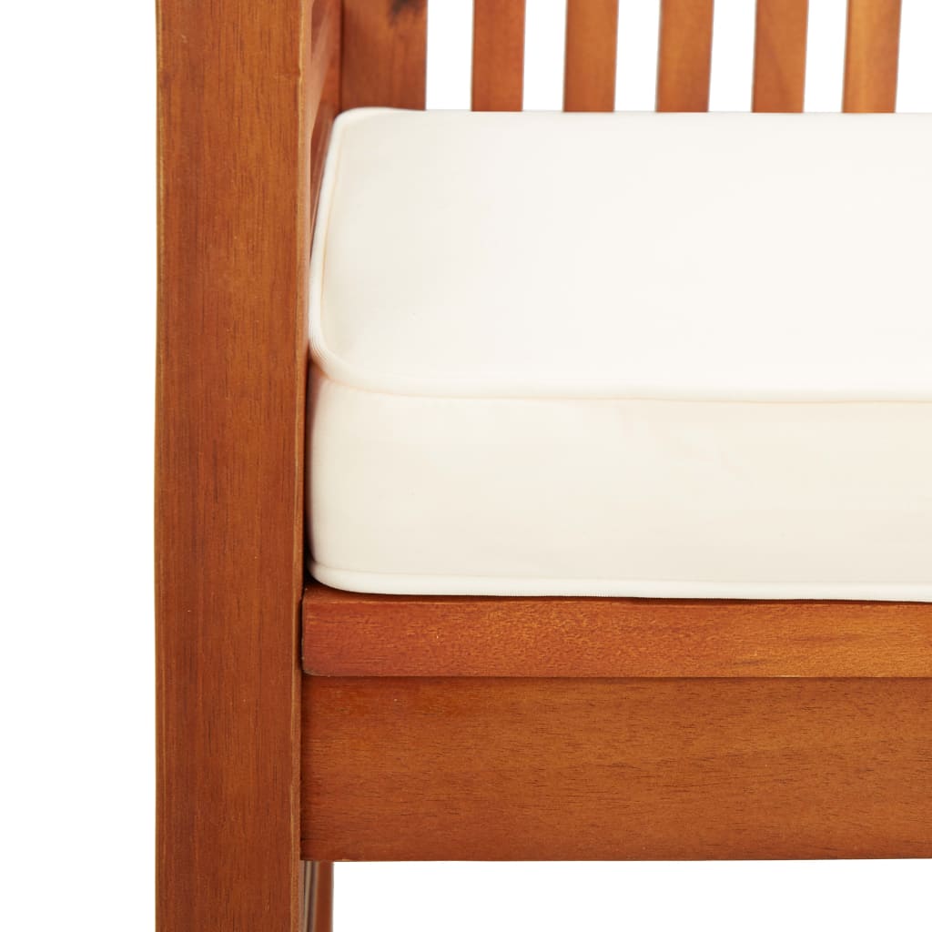2-Seater Garden Bench With Cushion Solid Acacia Wood