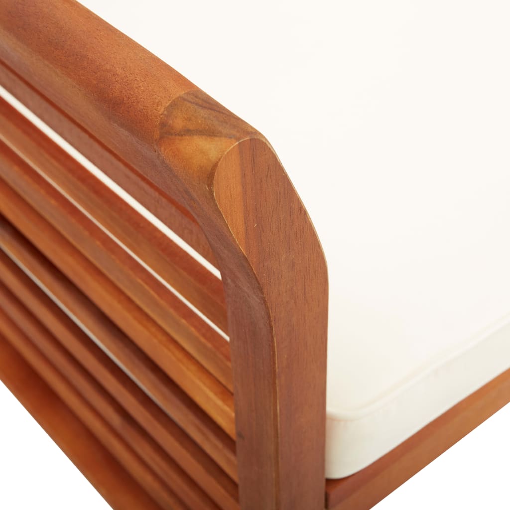 2-Seater Garden Bench With Cushion Solid Acacia Wood