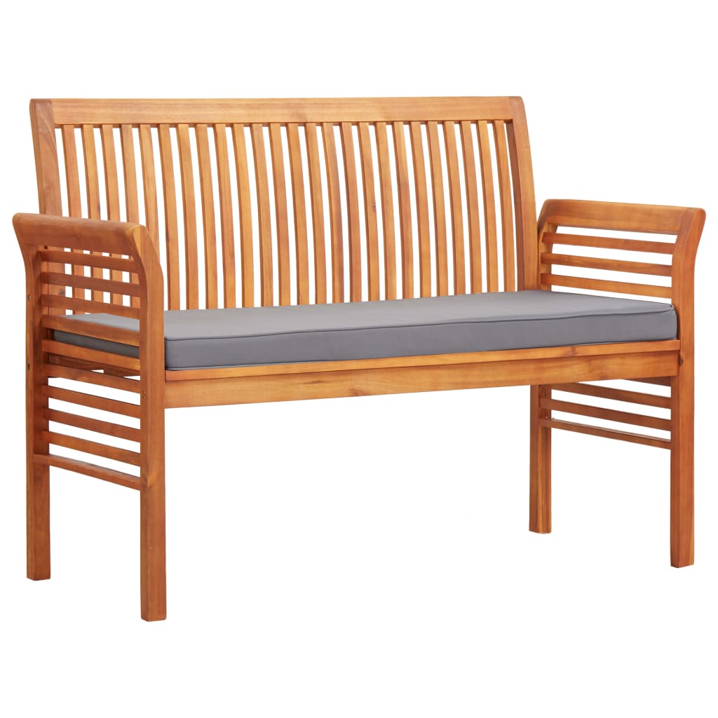 2-Seater Garden Bench With Cushion Solid Acacia Wood