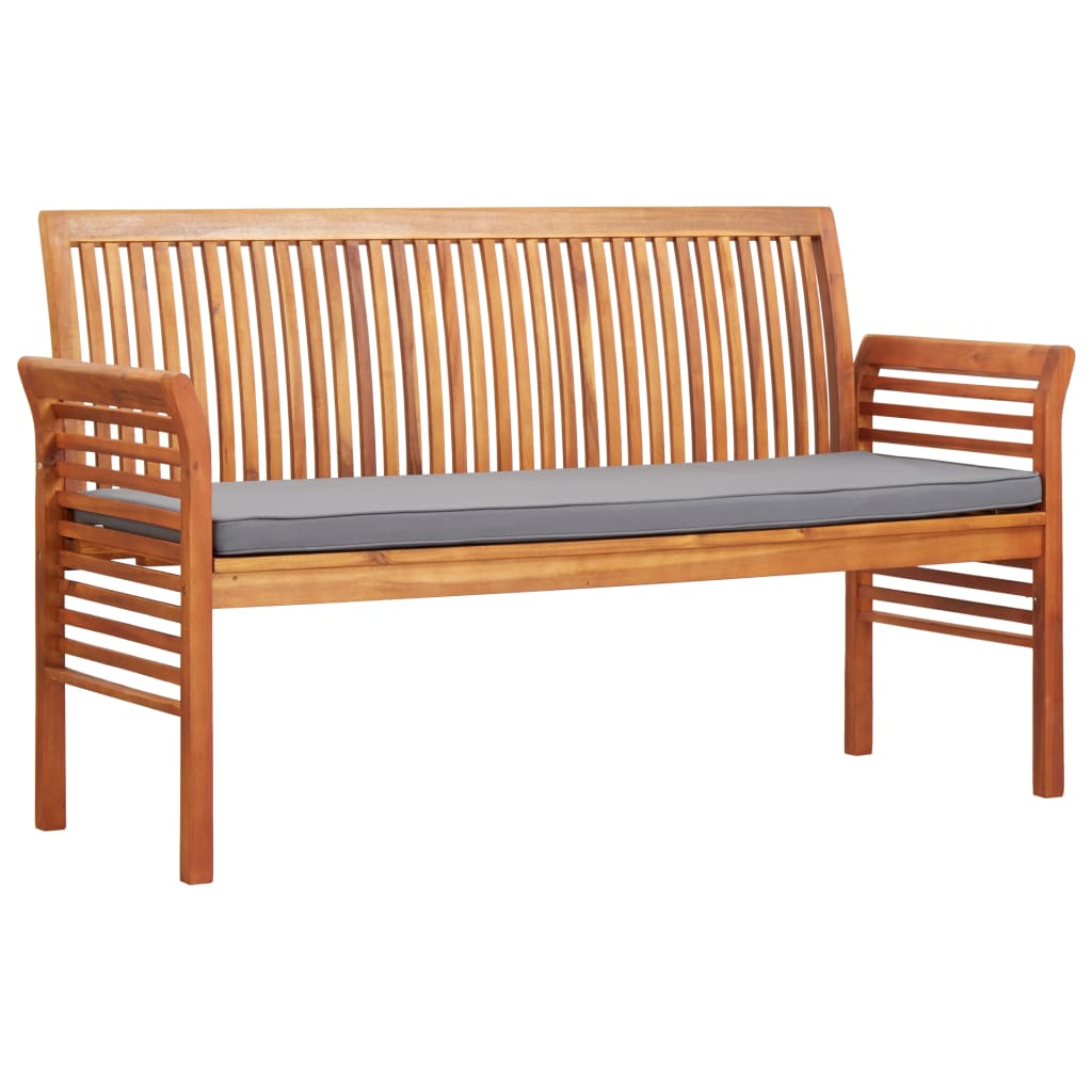 2-Seater Garden Bench With Cushion Solid Acacia Wood