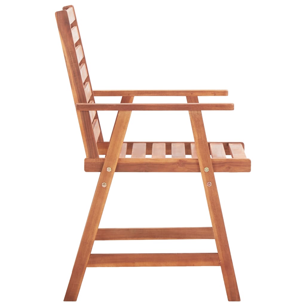 Outdoor Dining Chairs 2 Pcs Solid Acacia Wood