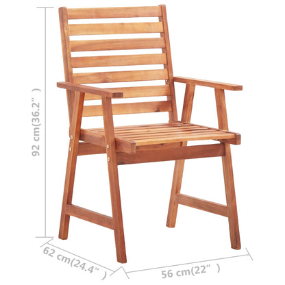 Outdoor Dining Chairs 2 Pcs Solid Acacia Wood