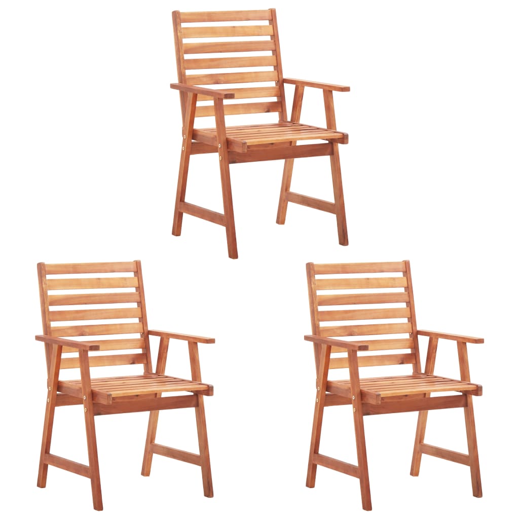 Outdoor Dining Chairs 2 Pcs Solid Acacia Wood