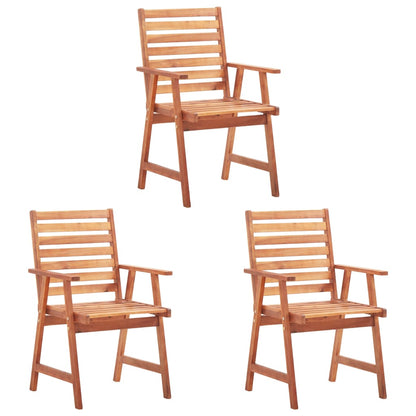 Outdoor Dining Chairs 2 Pcs Solid Acacia Wood