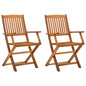 Folding Outdoor Chairs 2 Pcs Solid Acacia Wood