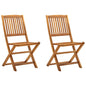 Folding Outdoor Chairs 2 Pcs Solid Acacia Wood