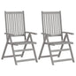 Garden Reclining Chairs 4 Pcs Grey Solid Wood Acacia