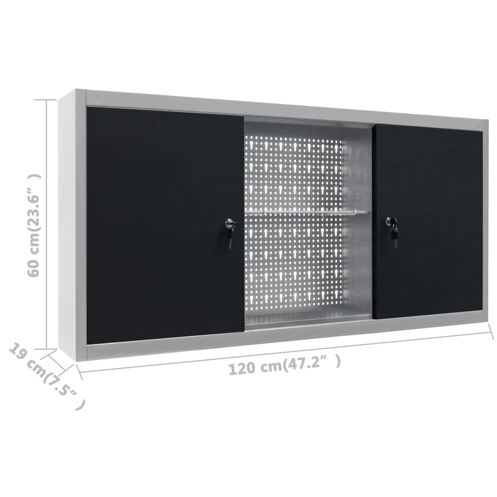 Wall Mounted Tool Cabinet Industrial Style Metal