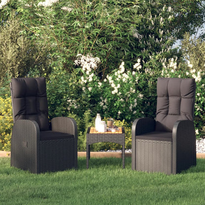 Reclining Garden Chairs 2 Pcs With Cushions Poly Rattan Grey