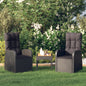 Reclining Garden Chairs 2 Pcs With Cushions Poly Rattan Grey