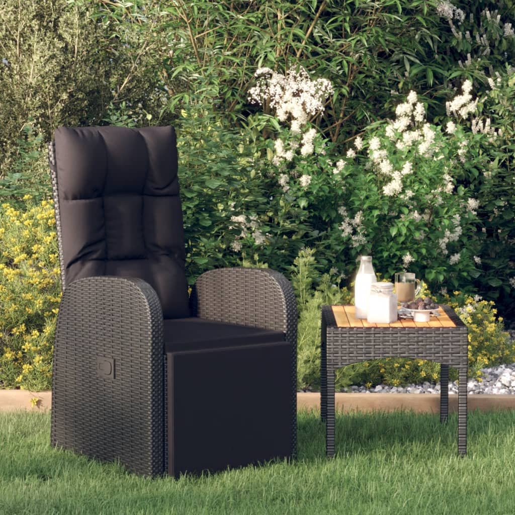 Reclining Garden Chairs 2 Pcs With Cushions Poly Rattan