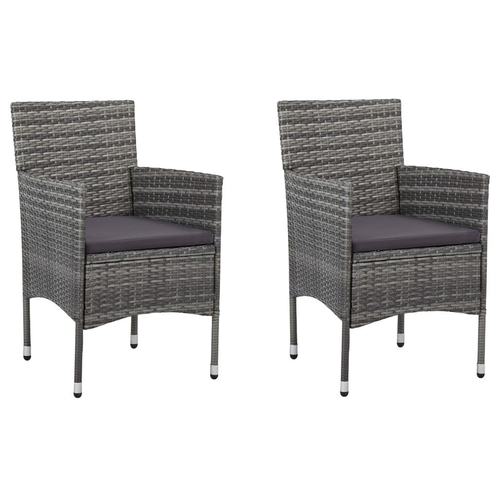 Garden Dining Chairs 2 Pcs Poly Rattan