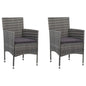 Garden Dining Chairs 2 Pcs Poly Rattan