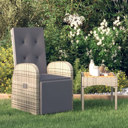 Reclining Garden Chairs 2 Pcs With Cushions Poly Rattan