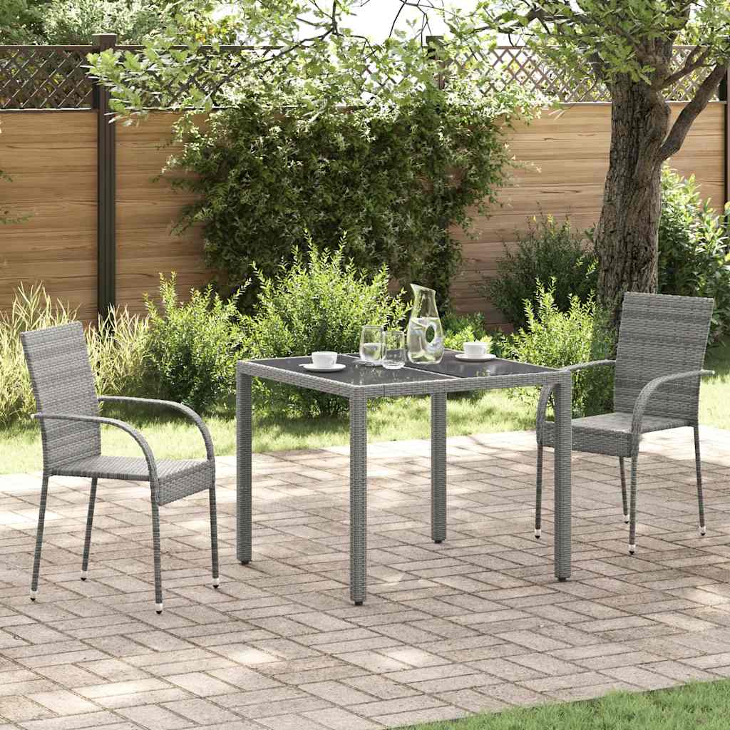 Stackable Outdoor Chairs 4 Pcs Poly Rattan