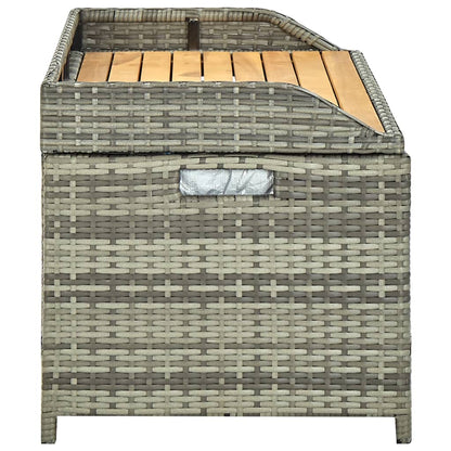 Garden Storage Bench 120 Cm Poly Rattan
