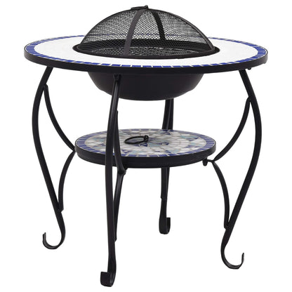 Mosaic Fire Pit Table And White 68 Cm Ceramic