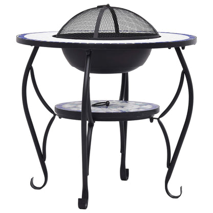 Mosaic Fire Pit Table And White 68 Cm Ceramic