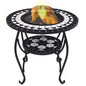Mosaic Fire Pit Table And White 68 Cm Ceramic