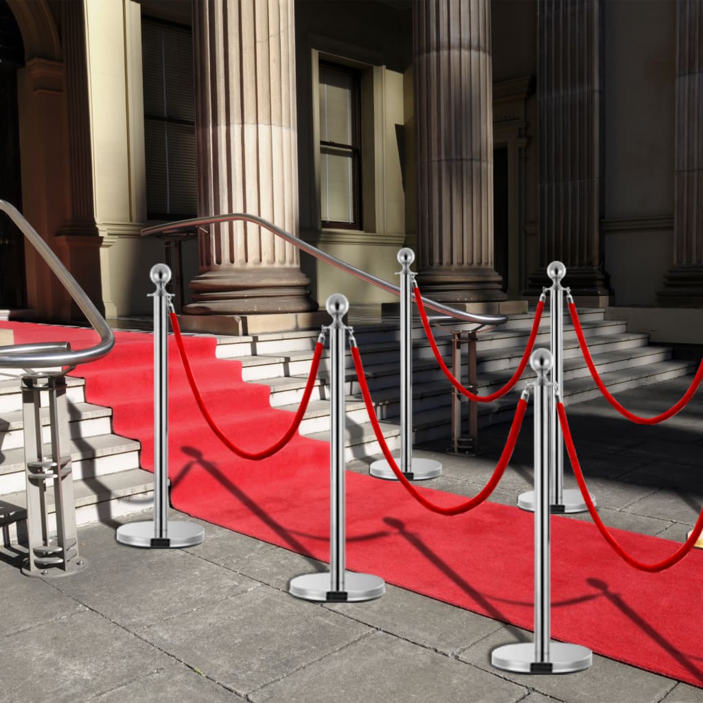 3 Piece Vip Queue Barrier Set Stainless Steel