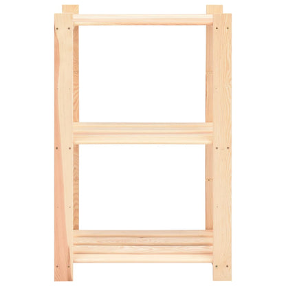 3-Tier Storage Rack 60X38X90 Cm Solid Wood Pine 150 Kg