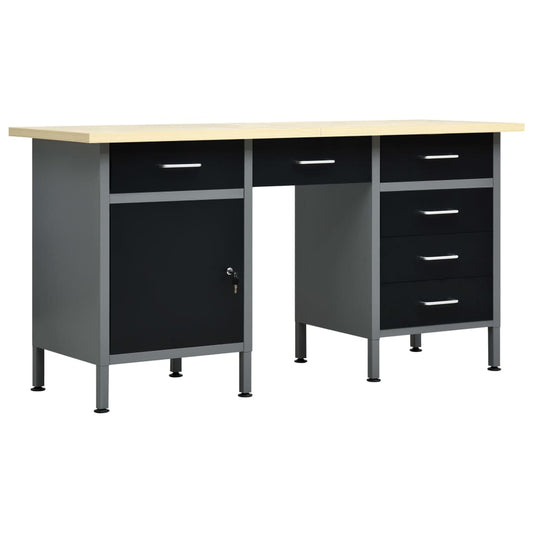 Workbench Black 160X60X85 Cm Steel