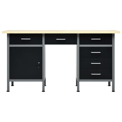 Workbench Black 160X60X85 Cm Steel