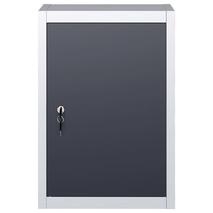 Wall Mounted Tool Cabinet Industrial Style Metal Grey And Black