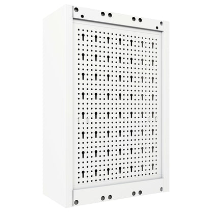 Wall Mounted Tool Cabinet Industrial Style Metal Grey And Black