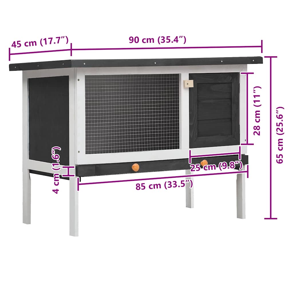 Outdoor Rabbit Hutch 1 Layer Wood