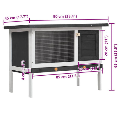 Outdoor Rabbit Hutch 1 Layer Wood