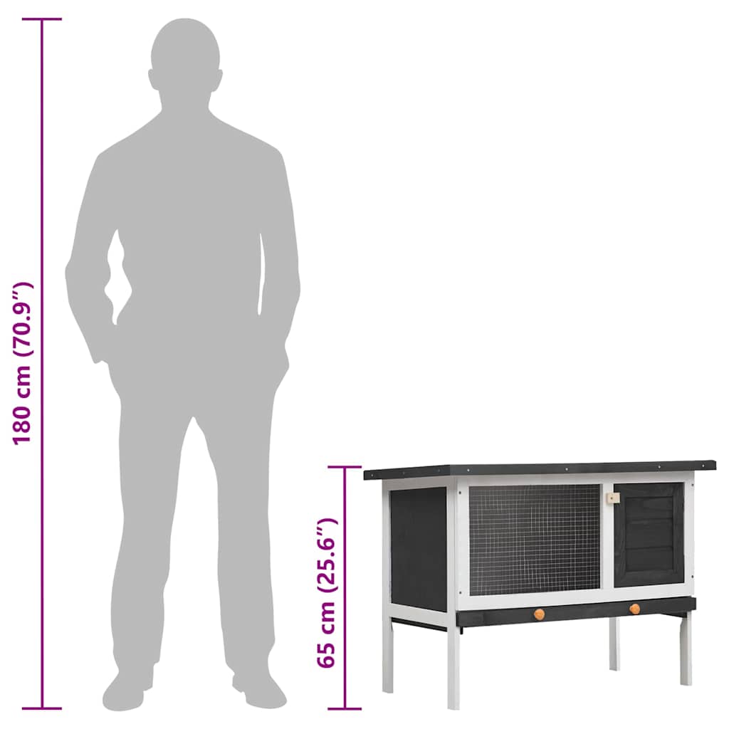 Outdoor Rabbit Hutch 1 Layer Wood