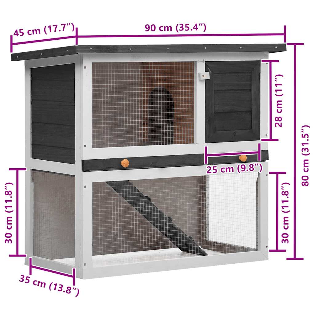 Outdoor Rabbit Hutch 1 Door Wood