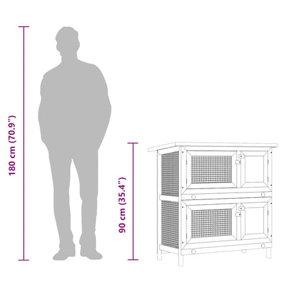 Outdoor Rabbit Hutch 4 Doors Wood