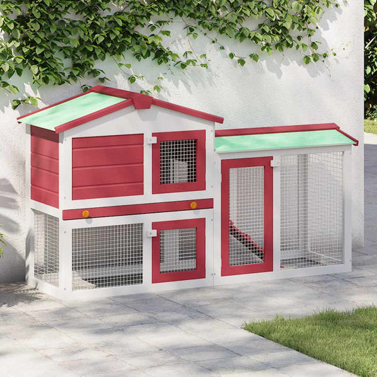 Outdoor Large Rabbit Hutch 145X45X84 Cm Wood