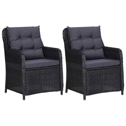 Outdoor Chairs With Cushions 2 Pcs Poly Rattan