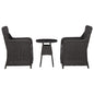 Garden Chairs 2 Pcs With Tea Table Poly Rattan Black