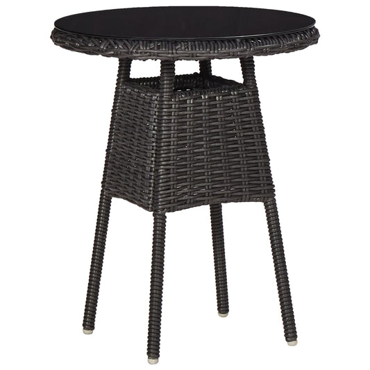 Garden Chairs 2 Pcs With Tea Table Poly Rattan Black