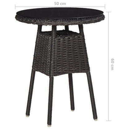 Garden Chairs 2 Pcs With Tea Table Poly Rattan Black