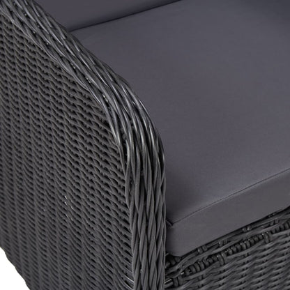 Garden Chairs 2 Pcs With Tea Table Poly Rattan Black
